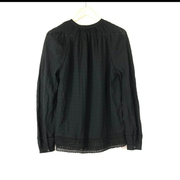 J CREW POINT SUR BUTTON DOWN LACE TRIM TOP SIZE MEDIUM - Picture 3 of 4